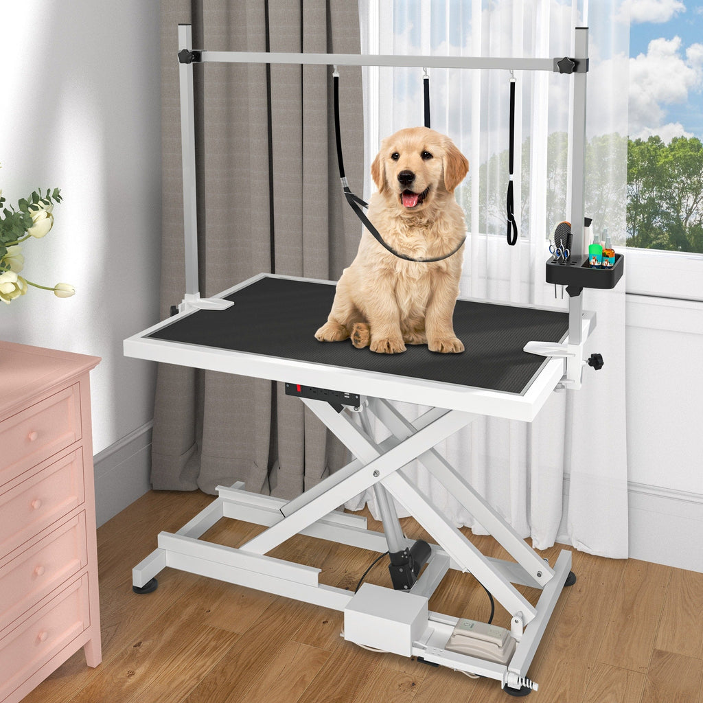 Table de toilettage électrique professionnelle pour chiens de grande taille Table de toilettage pour animaux de compagnie robuste avec bras de toilettage en aluminium - 127 cm (50") de large