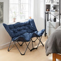 Heathered Navy / Gray Foldable 2-Seat Butterfly Chair