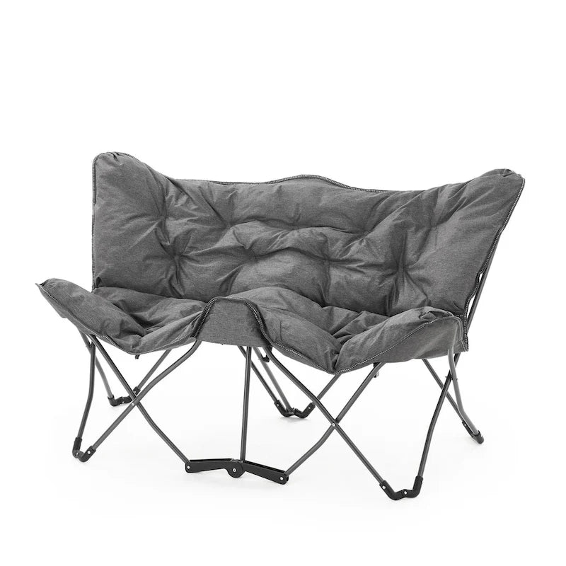Heathered Navy / Gray Foldable 2-Seat Butterfly Chair
