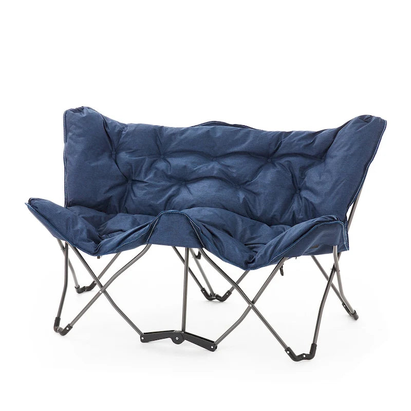 Heathered Navy / Gray Foldable 2-Seat Butterfly Chair
