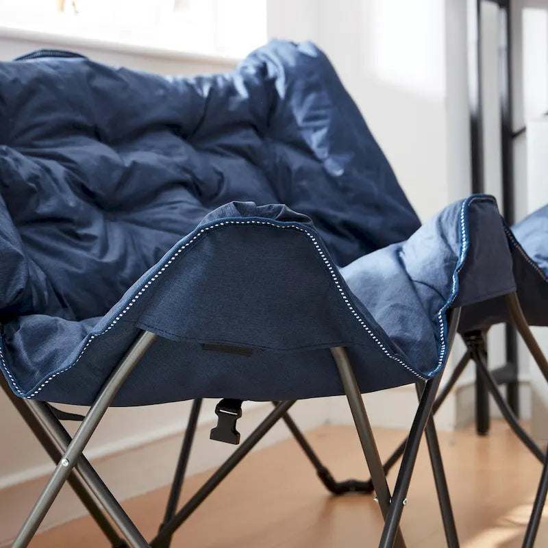 Heathered Navy / Gray Foldable 2-Seat Butterfly Chair