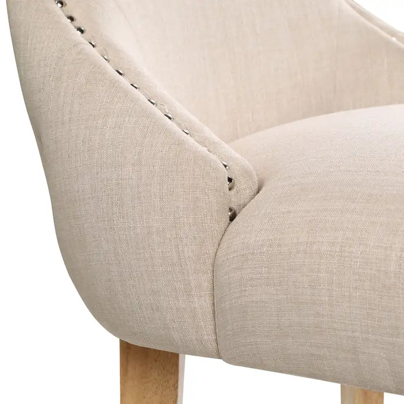 Light Grey / Ivory / Blue / Dark Blue Wingback Linen Dining Chair, Set of 2