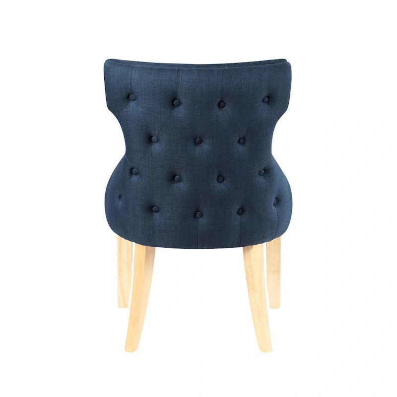 Light Grey / Ivory / Blue / Dark Blue Wingback Linen Dining Chair, Set of 2