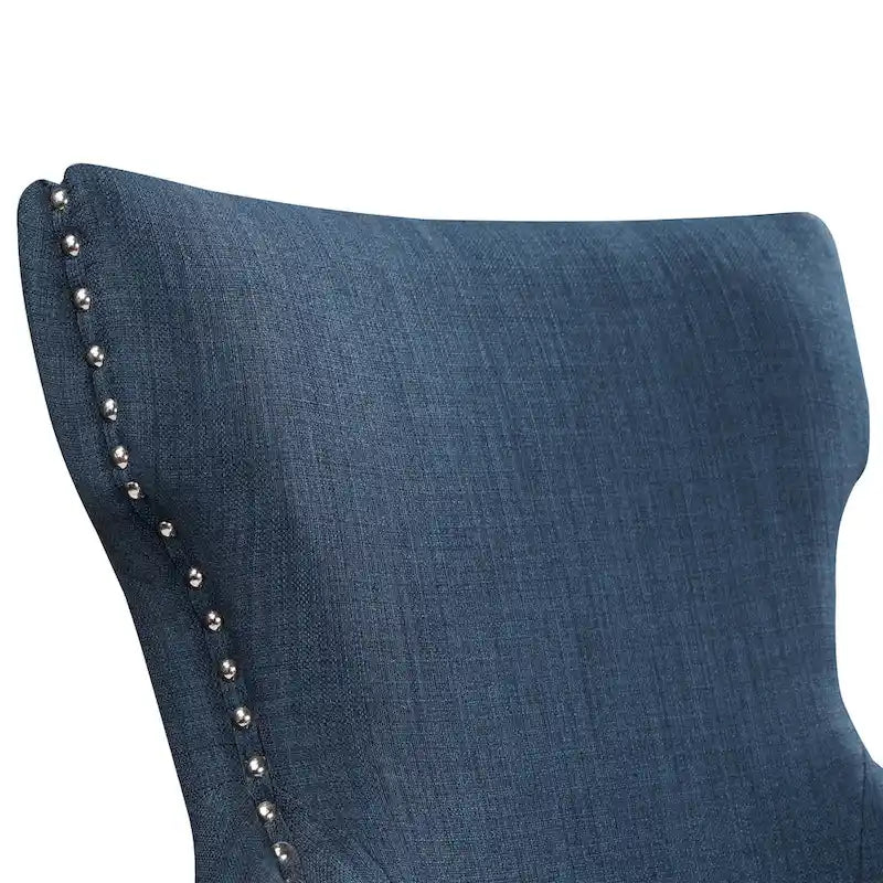 Light Grey / Ivory / Blue / Dark Blue Wingback Linen Dining Chair, Set of 2