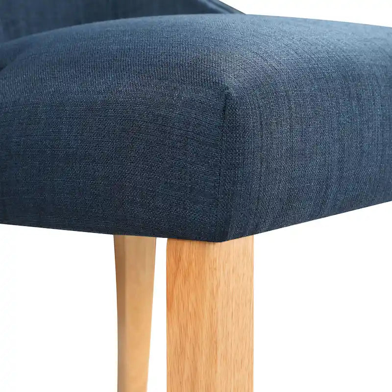 Light Grey / Ivory / Blue / Dark Blue Wingback Linen Dining Chair, Set of 2