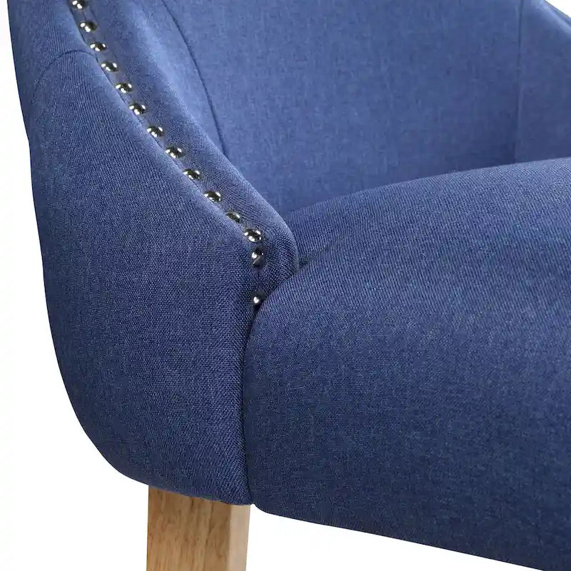 Light Grey / Ivory / Blue / Dark Blue Wingback Linen Dining Chair, Set of 2