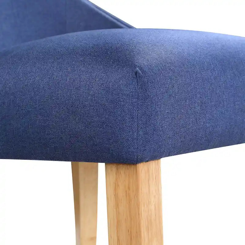 Light Grey / Ivory / Blue / Dark Blue Wingback Linen Dining Chair, Set of 2