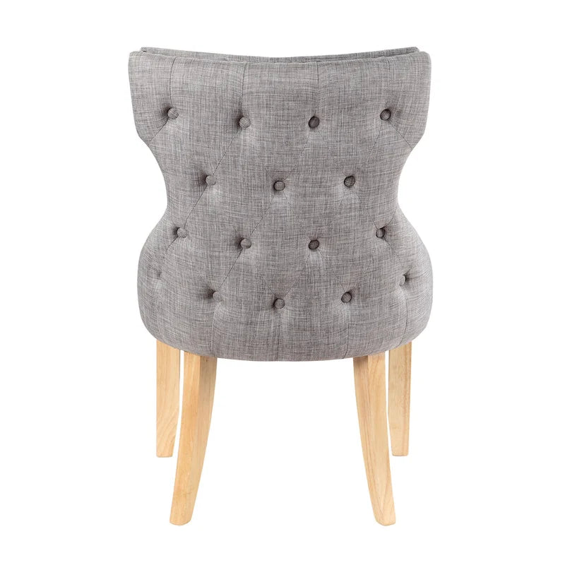 Light Grey / Ivory / Blue / Dark Blue Wingback Linen Dining Chair, Set of 2