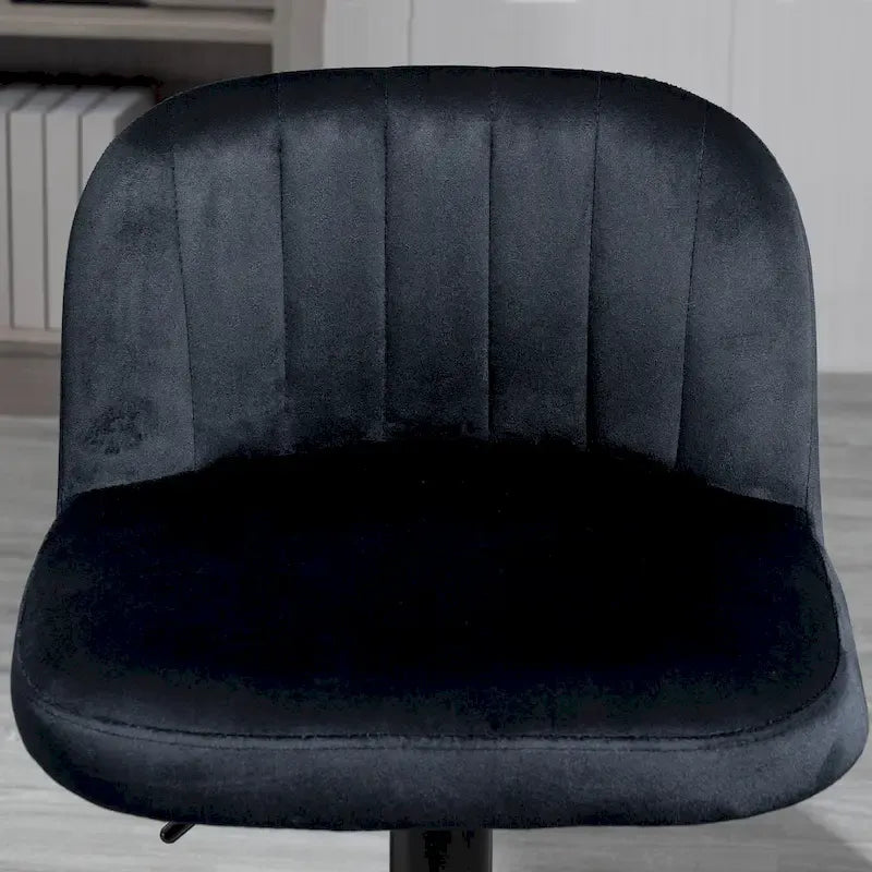 Adjustable Swivel Bar Stools Set of 2, Black/Grey/Red, Velvet Upholstered, Counter to Bar Height