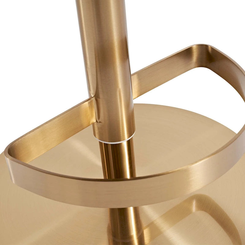 Gold/Black & Khaki PU Bar Stool, Adjustable Height, Swivel, 1-Person