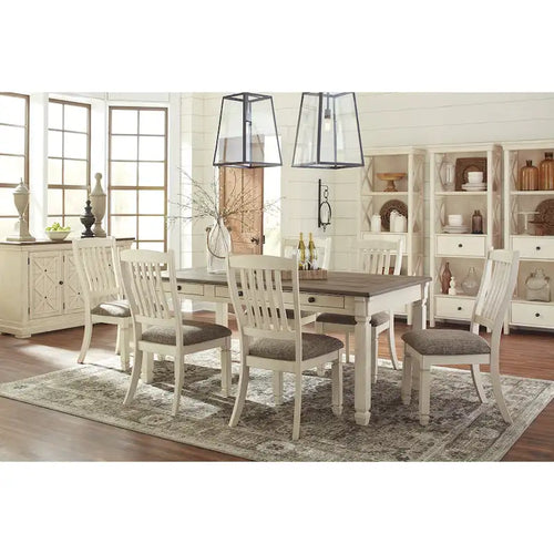 Signature Design by Ashley Bolanburg Antique White / Brown 7-Piece Dining Package