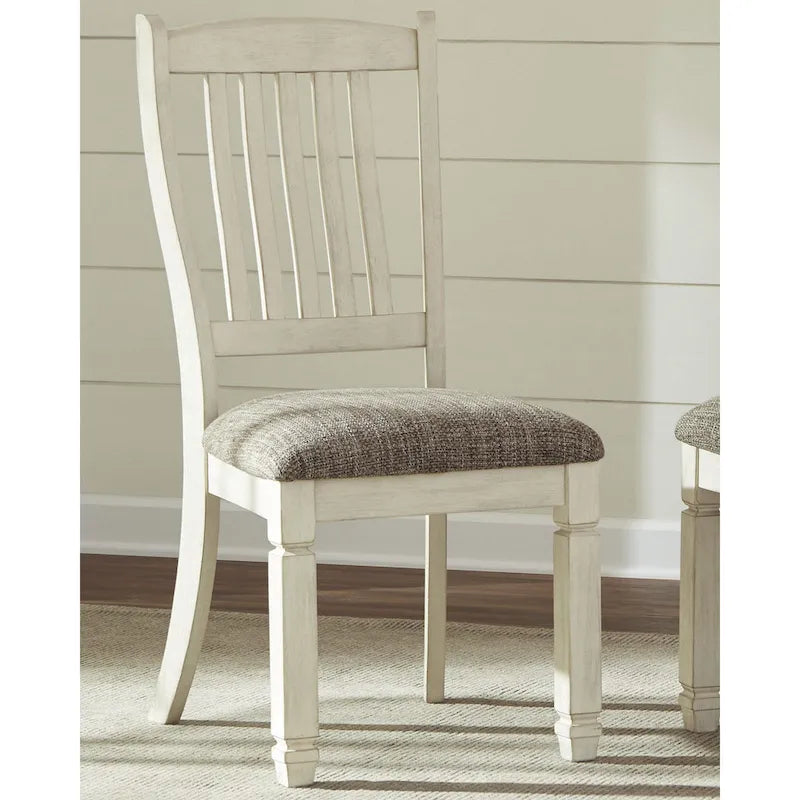 Antique White & Brown 7-Piece Dining Set, Cottage Style, Seats 6