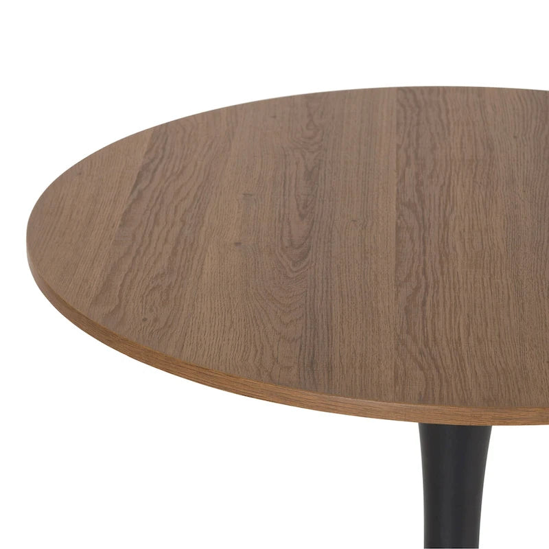Brown / Grey & Gold / Black Round Bistro Table, Pedestal Base, Seats 3