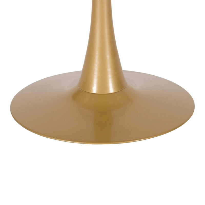 Brown / Grey & Gold / Black Round Bistro Table, Pedestal Base, Seats 3