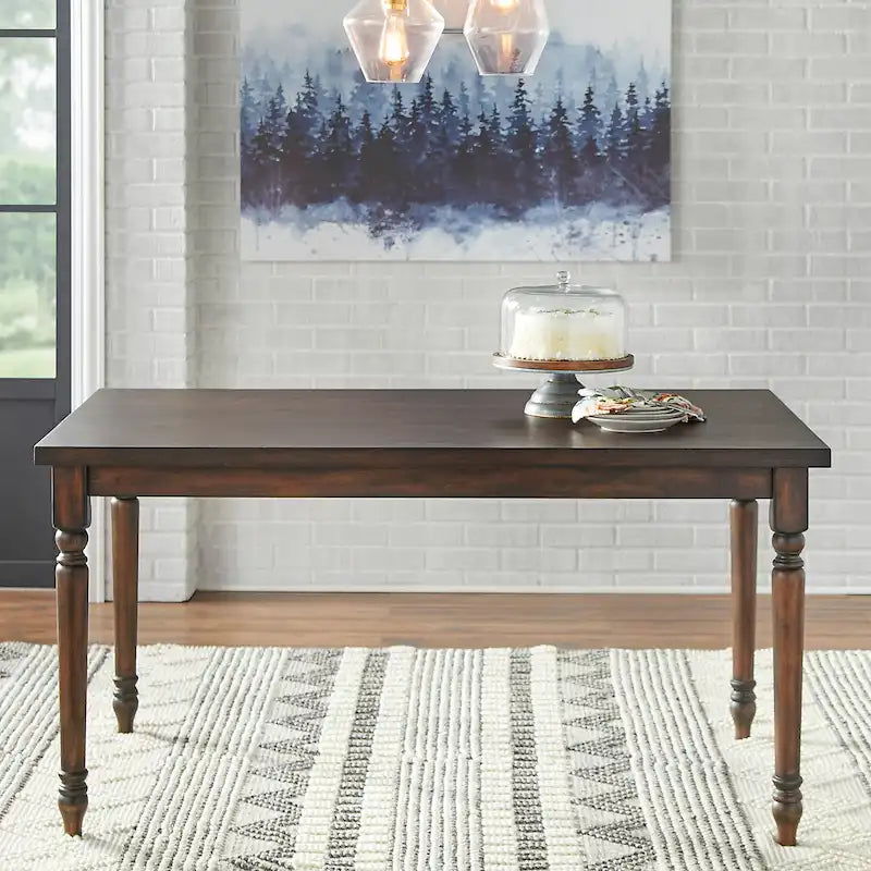 Turned Leg Dining Table, Weathered Grey / Rustic Brown / Driftwood