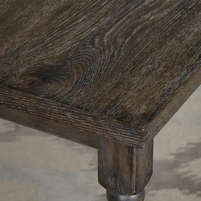 Turned Leg Dining Table, Weathered Grey / Rustic Brown / Driftwood
