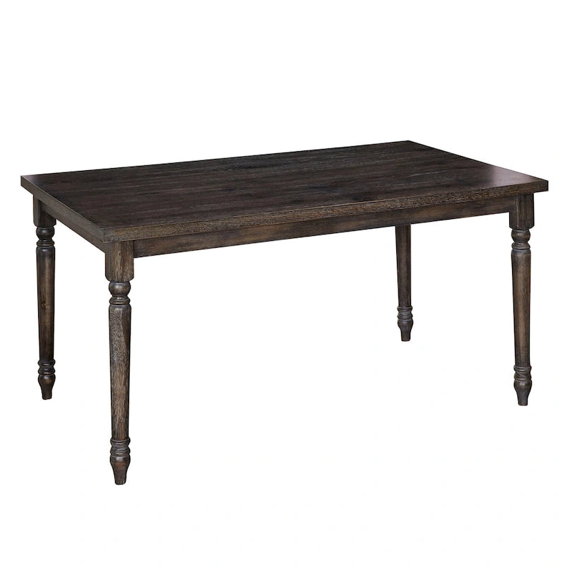 Turned Leg Dining Table, Weathered Grey / Rustic Brown / Driftwood