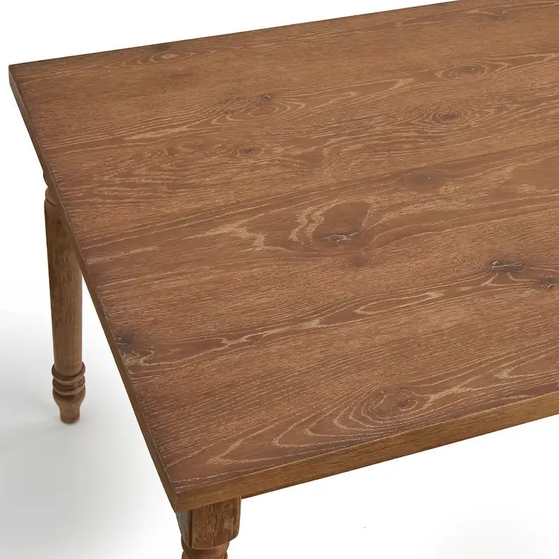 Turned Leg Dining Table, Weathered Grey / Rustic Brown / Driftwood