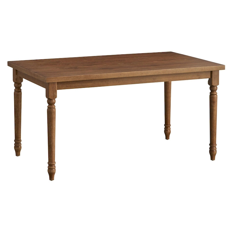 Turned Leg Dining Table, Weathered Grey / Rustic Brown / Driftwood