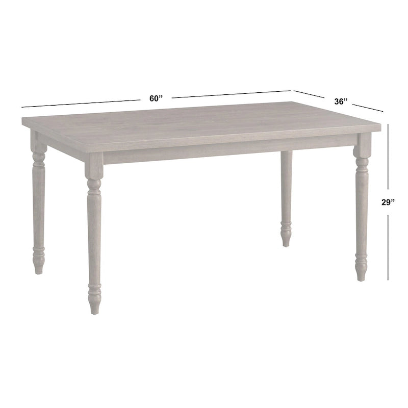 Turned Leg Dining Table, Weathered Grey / Rustic Brown / Driftwood