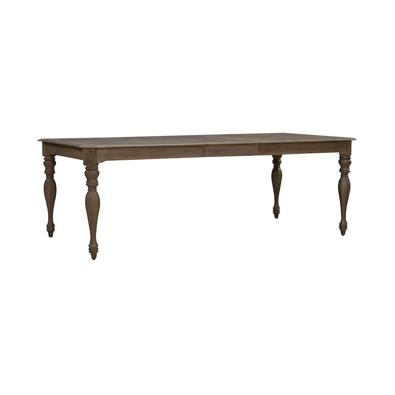 Antique White / Weathered Bisque Rectangular Dining Table with 18" Leaf