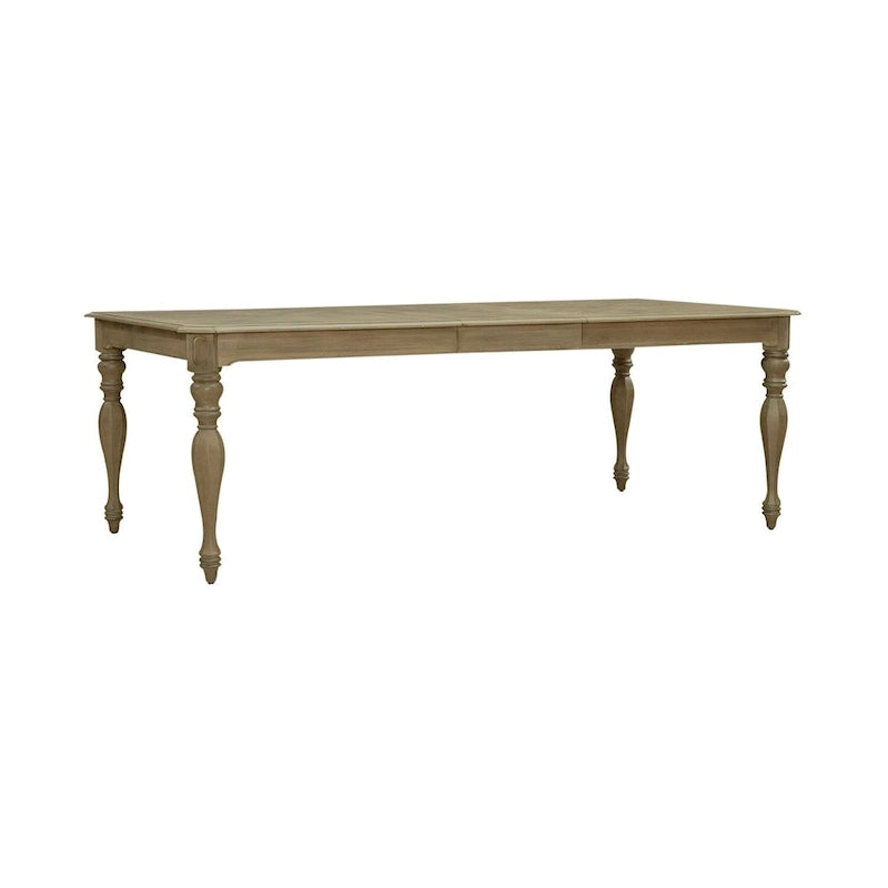 Antique White / Weathered Bisque Rectangular Dining Table with 18" Leaf