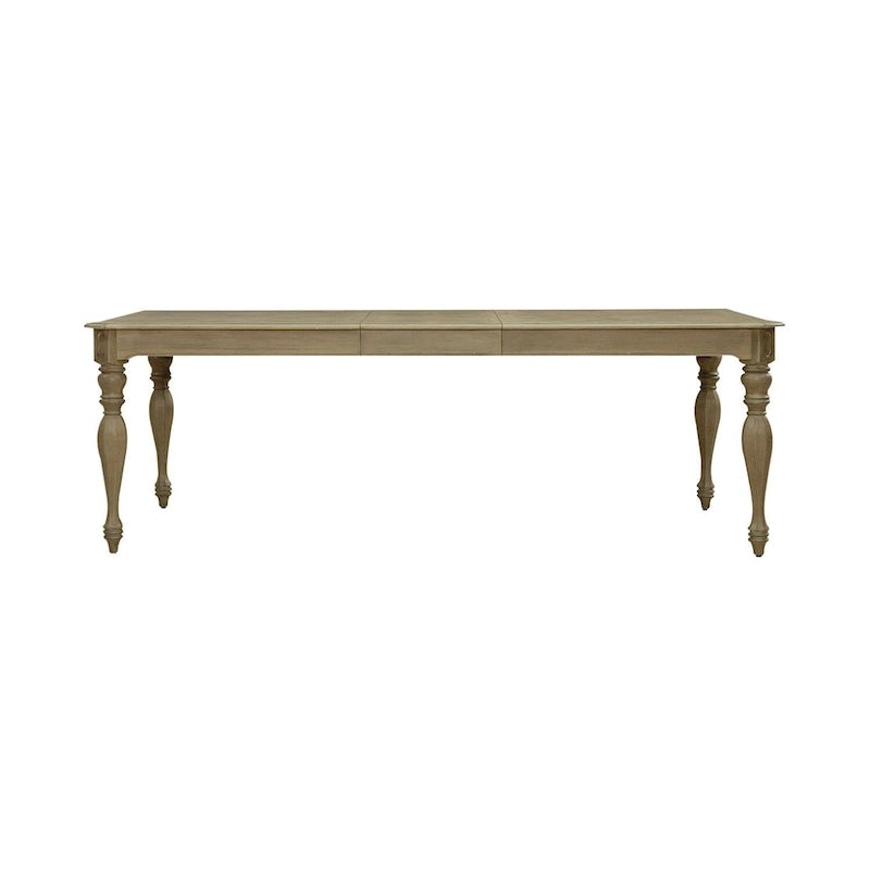 Antique White / Weathered Bisque Rectangular Dining Table with 18" Leaf