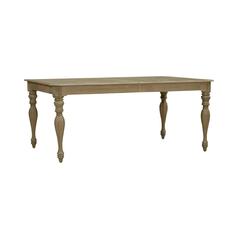 Antique White / Weathered Bisque Rectangular Dining Table with 18" Leaf