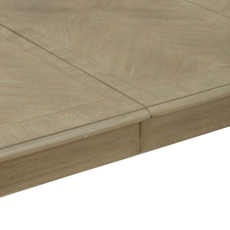 Antique White / Weathered Bisque Rectangular Dining Table with 18" Leaf