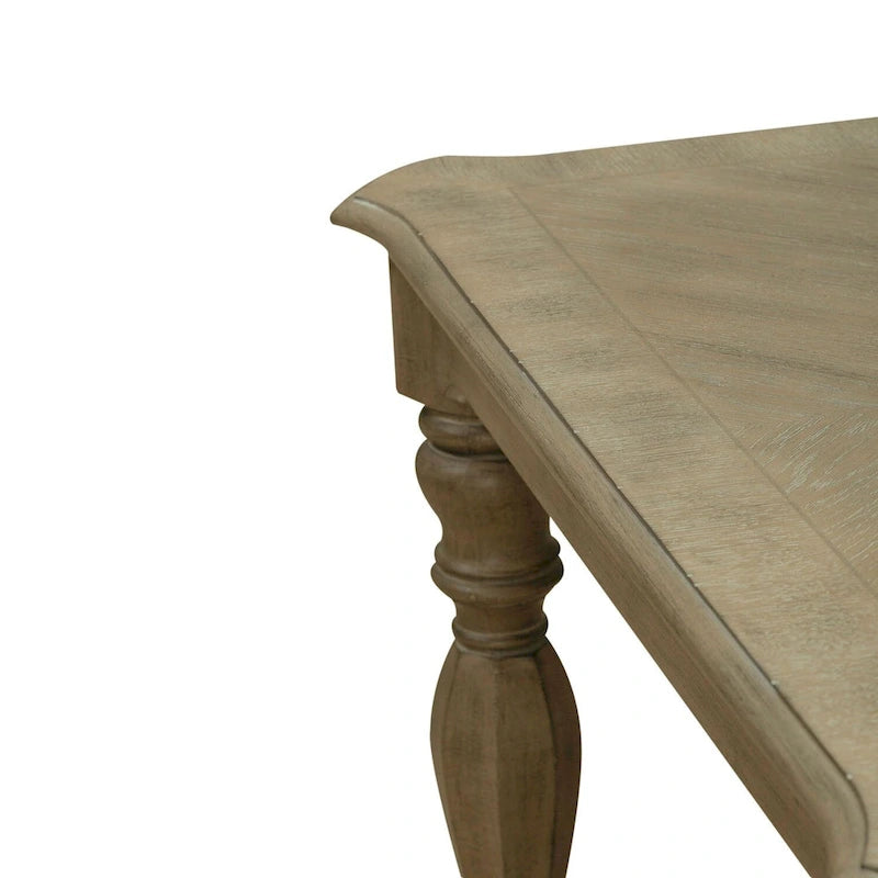 Antique White / Weathered Bisque Rectangular Dining Table with 18" Leaf