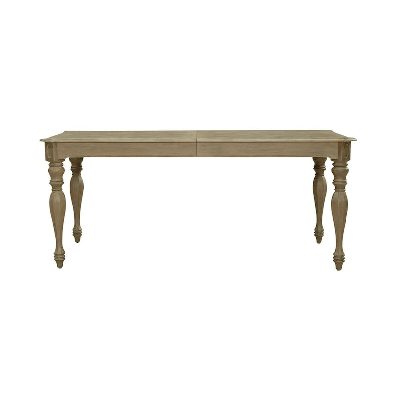 Antique White / Weathered Bisque Rectangular Dining Table with 18" Leaf