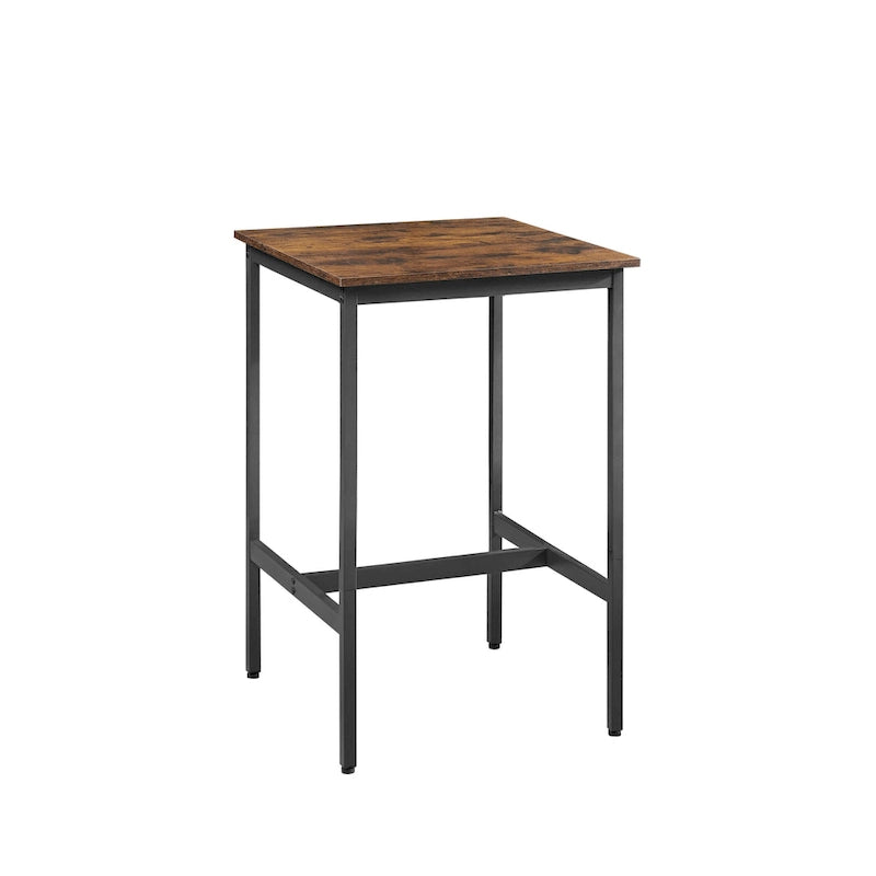 Brown / Grey Square Bar Table & 2 Stools Set, Industrial Style, Seats 2