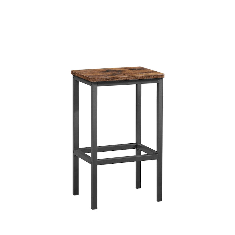 Brown / Grey Square Bar Table & 2 Stools Set, Industrial Style, Seats 2