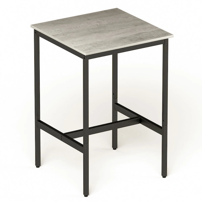 Brown / Grey Square Bar Table & 2 Stools Set, Industrial Style, Seats 2