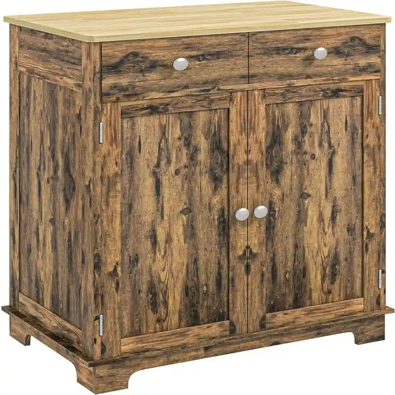 2-Drawer 2-Door Sideboard Storage Cabinet, Multiple Colors