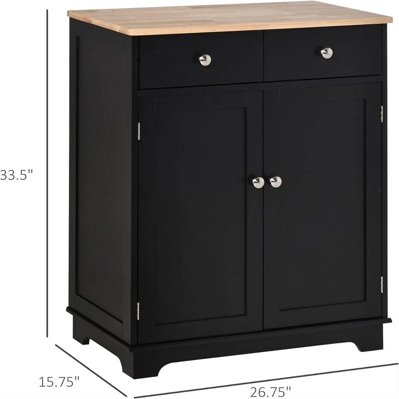 2-Drawer 2-Door Sideboard Storage Cabinet, Multiple Colors