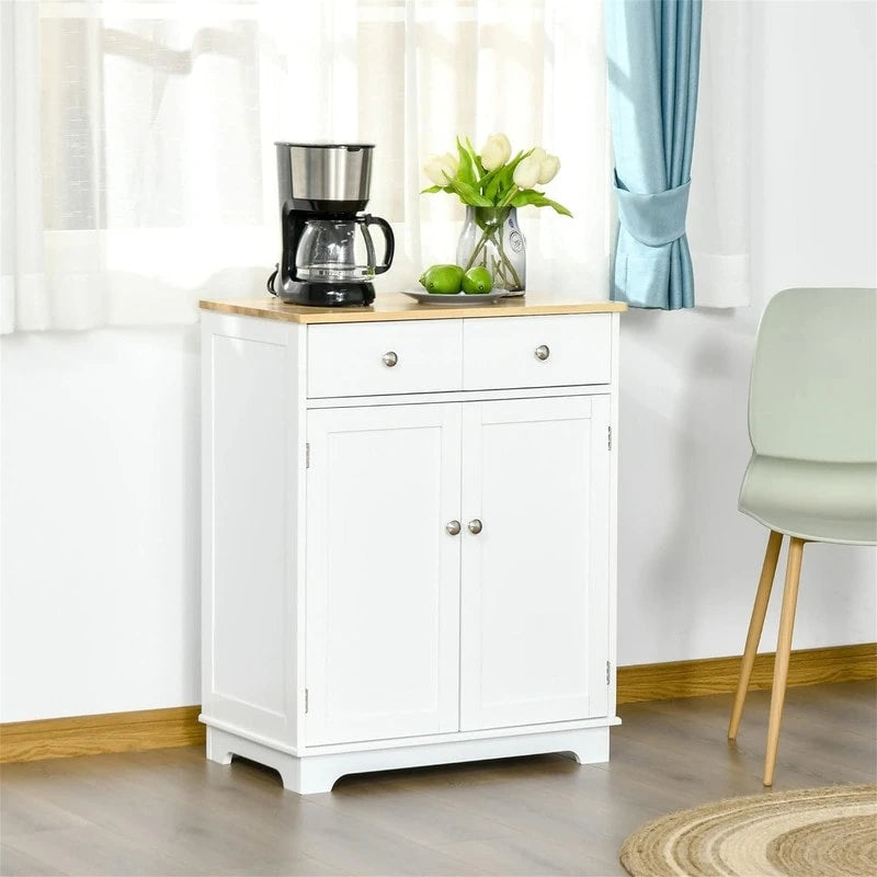 2-Drawer 2-Door Sideboard Storage Cabinet, Multiple Colors
