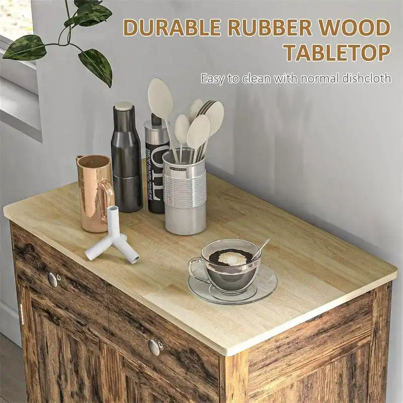 2-Drawer 2-Door Sideboard Storage Cabinet, Multiple Colors
