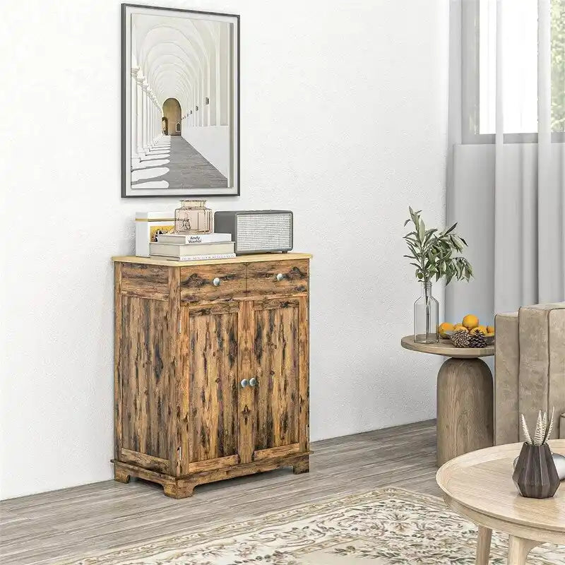 2-Drawer 2-Door Sideboard Storage Cabinet, Multiple Colors