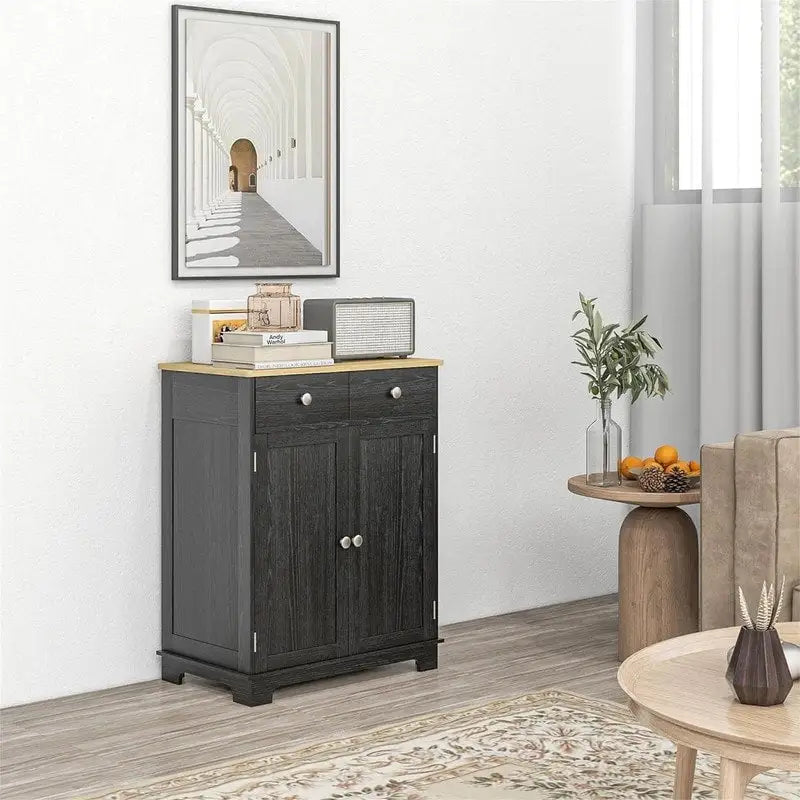 2-Drawer 2-Door Sideboard Storage Cabinet, Multiple Colors