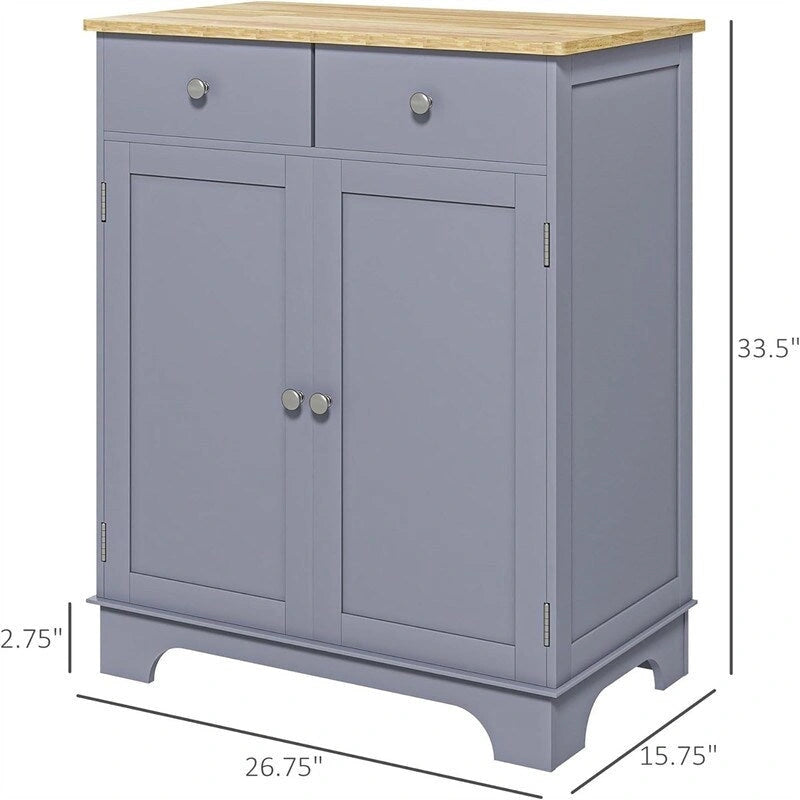2-Drawer 2-Door Sideboard Storage Cabinet, Multiple Colors