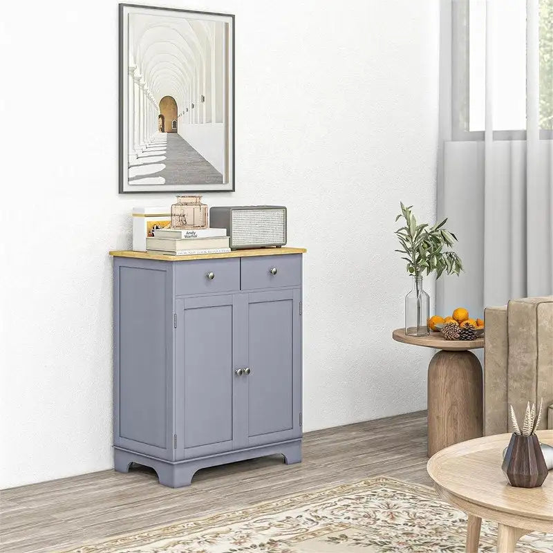 2-Drawer 2-Door Sideboard Storage Cabinet, Multiple Colors