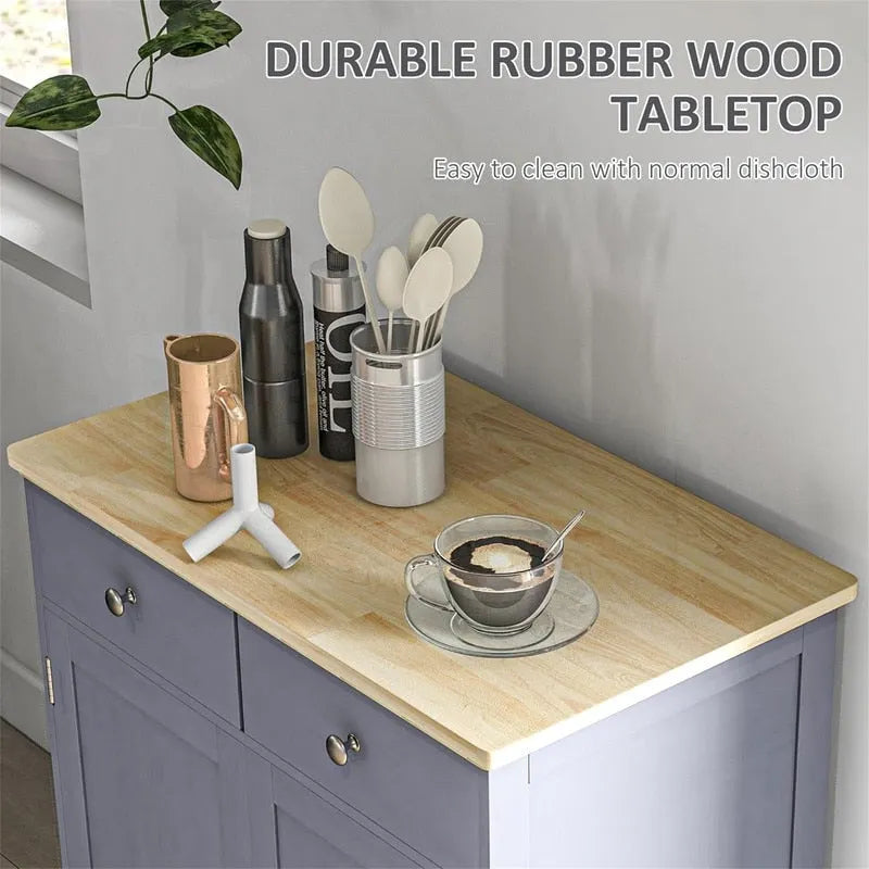 2-Drawer 2-Door Sideboard Storage Cabinet, Multiple Colors