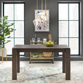 Rustic Grey Mid-Century Rectangular Dining Table