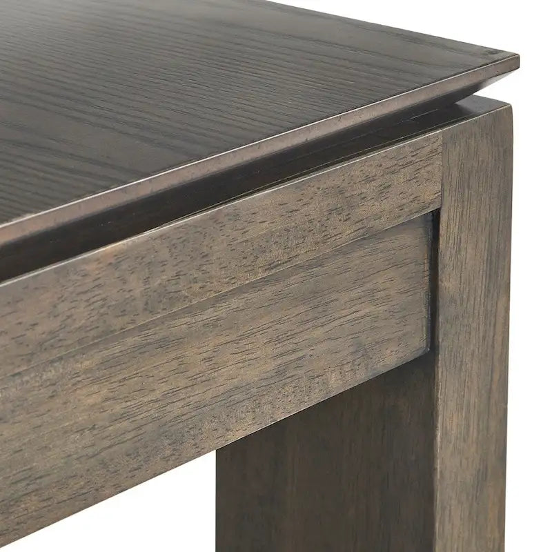 Rustic Grey Mid-Century Rectangular Dining Table