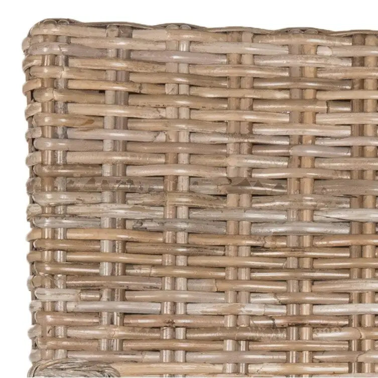 Rattan Woven Dining Chair with Arms, Set of 2