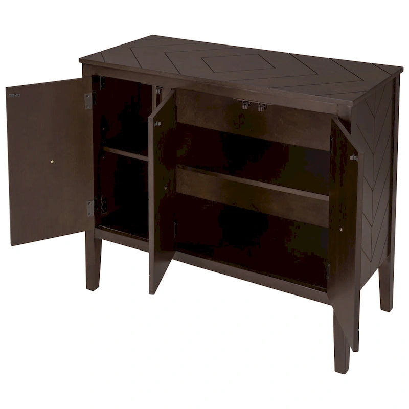 White / Brown / Blue / Grey 3-Door Vintage Sideboard Cabinet
