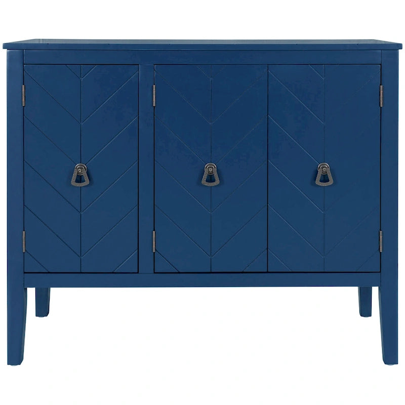 White / Brown / Blue / Grey 3-Door Vintage Sideboard Cabinet