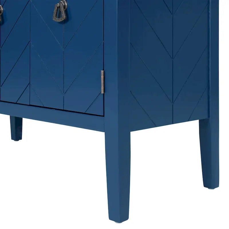 White / Brown / Blue / Grey 3-Door Vintage Sideboard Cabinet