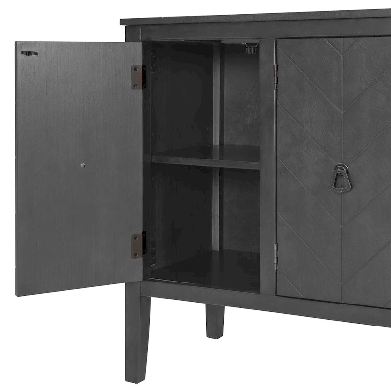 White / Brown / Blue / Grey 3-Door Vintage Sideboard Cabinet